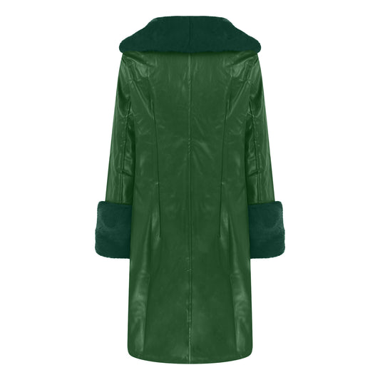 Women's Long PU Leather Coat