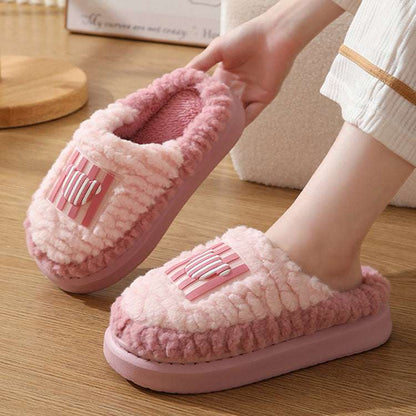 Color-Matching Lamb Slippers – Warm, Non-Slip Indoor Couples New Color-matching Lamb Slippers Indoor | Ectron Online