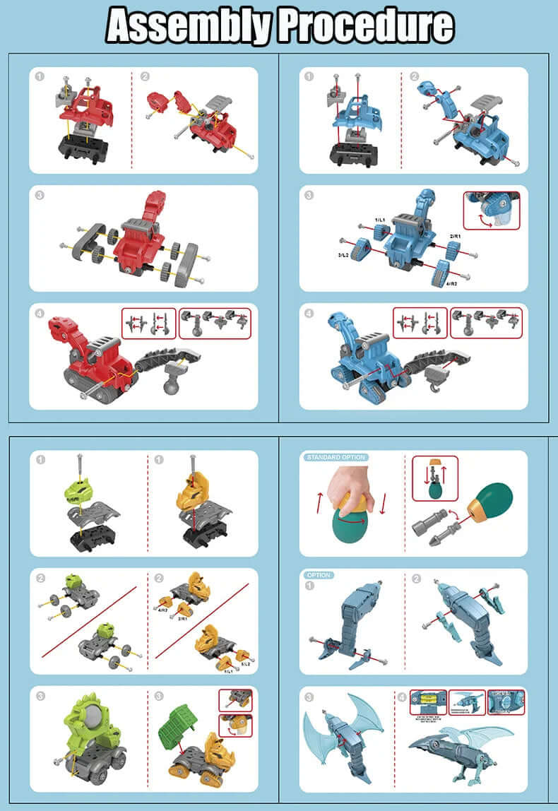 5-Pack Take Apart Dinosaur Toys with Electric Drill 5 Pack Take Apart Dinosaur Set With Elec | Ectron Online