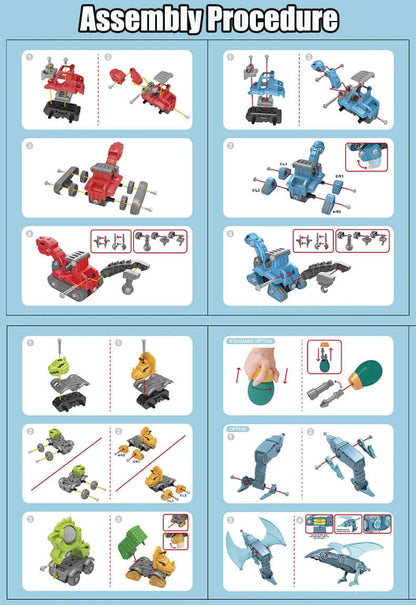 5-Pack Take Apart Dinosaur Toys with Electric Drill 5 Pack Take Apart Dinosaur Set With Elec | Ectron Online