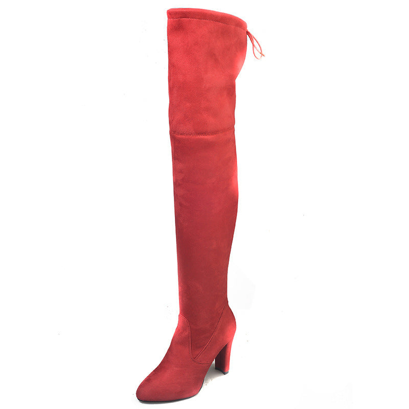Over-the-Knee Boots – Pointed Toe & Thick Heel Women’s Stretch Boots European And American Pointed Thick Heel | Ectron Online