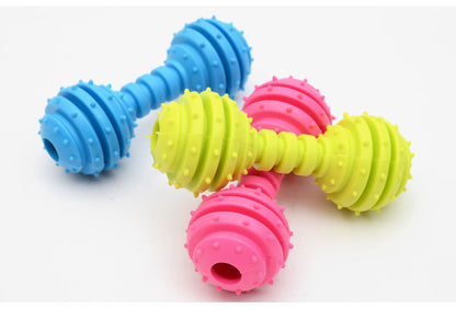 TPR Rubber Barbell Pet Toy