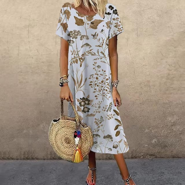 Summer Super Large Beach Short Sleeve Dress – Breezy & Loose Summer Super Large Beach Short Sleeve Dr | Ectron Online