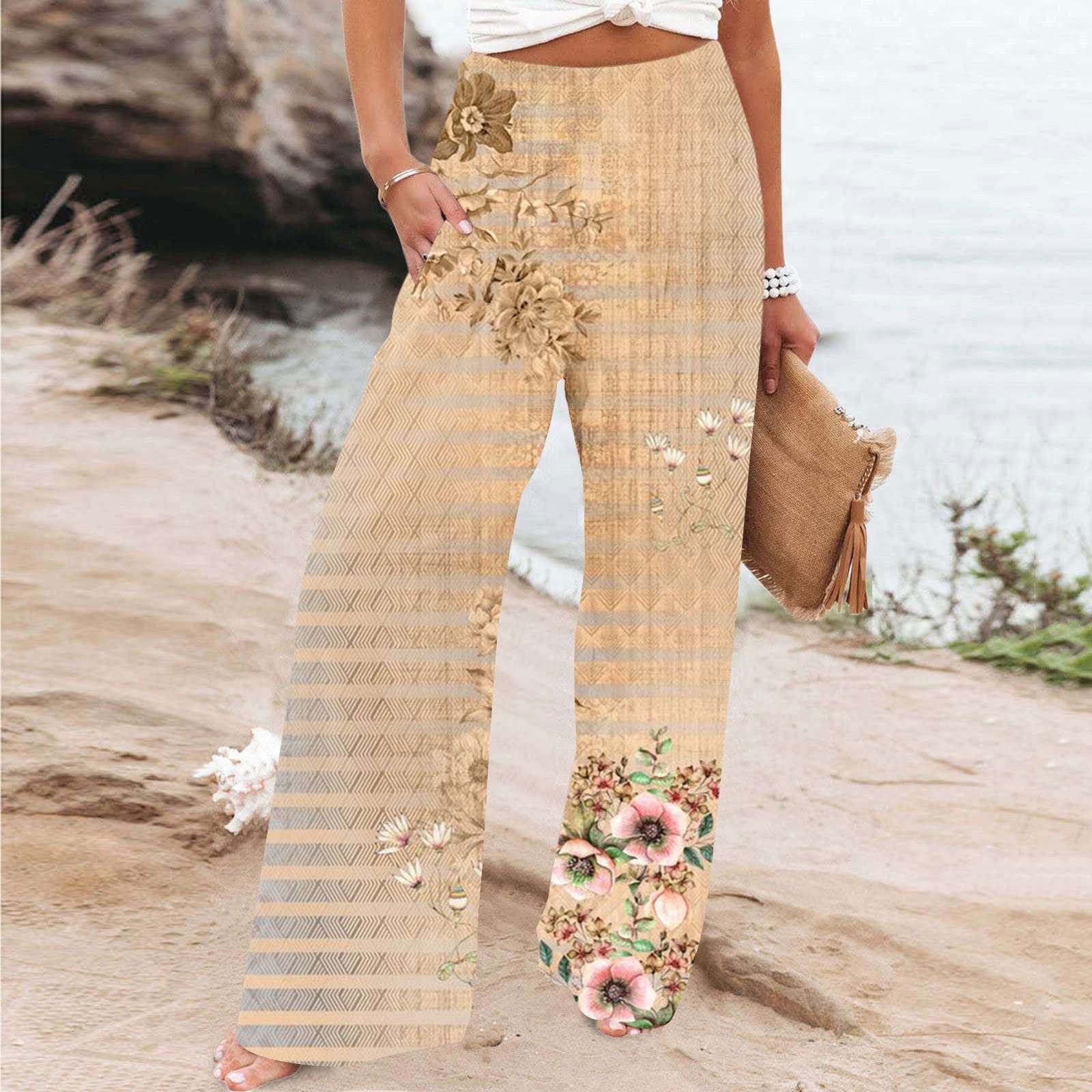 Elegant Series New Printed Loose High Waist Casual Wide Leg Pants Elegant Series New Printed Loose High Wa | Ectron Online