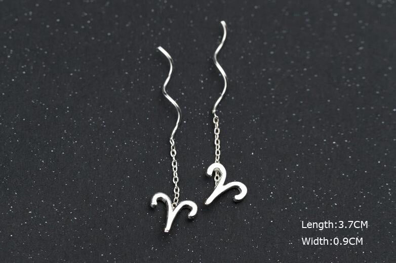 Personality 12 Constellation Ear Line Temperament Wave Ear Chain Earring