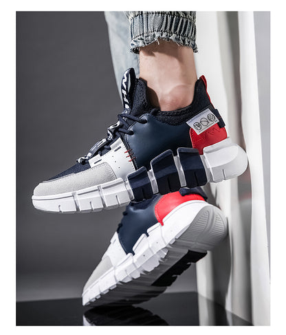Leather panel casual sneakers
