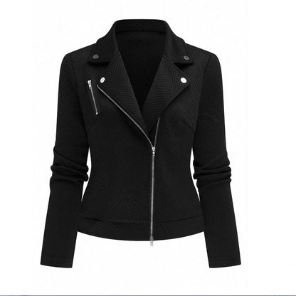 Women's Slim Fit Oblique Zipper Jacket | Casual Moto Style Coat Women's Oblique Zipper Fastener Decorati | Ectron Online