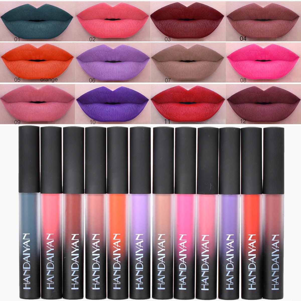 Charm color matte Velvet Matte Lip gloss lip matte glaze with matte lipstick liquid lasting authorization