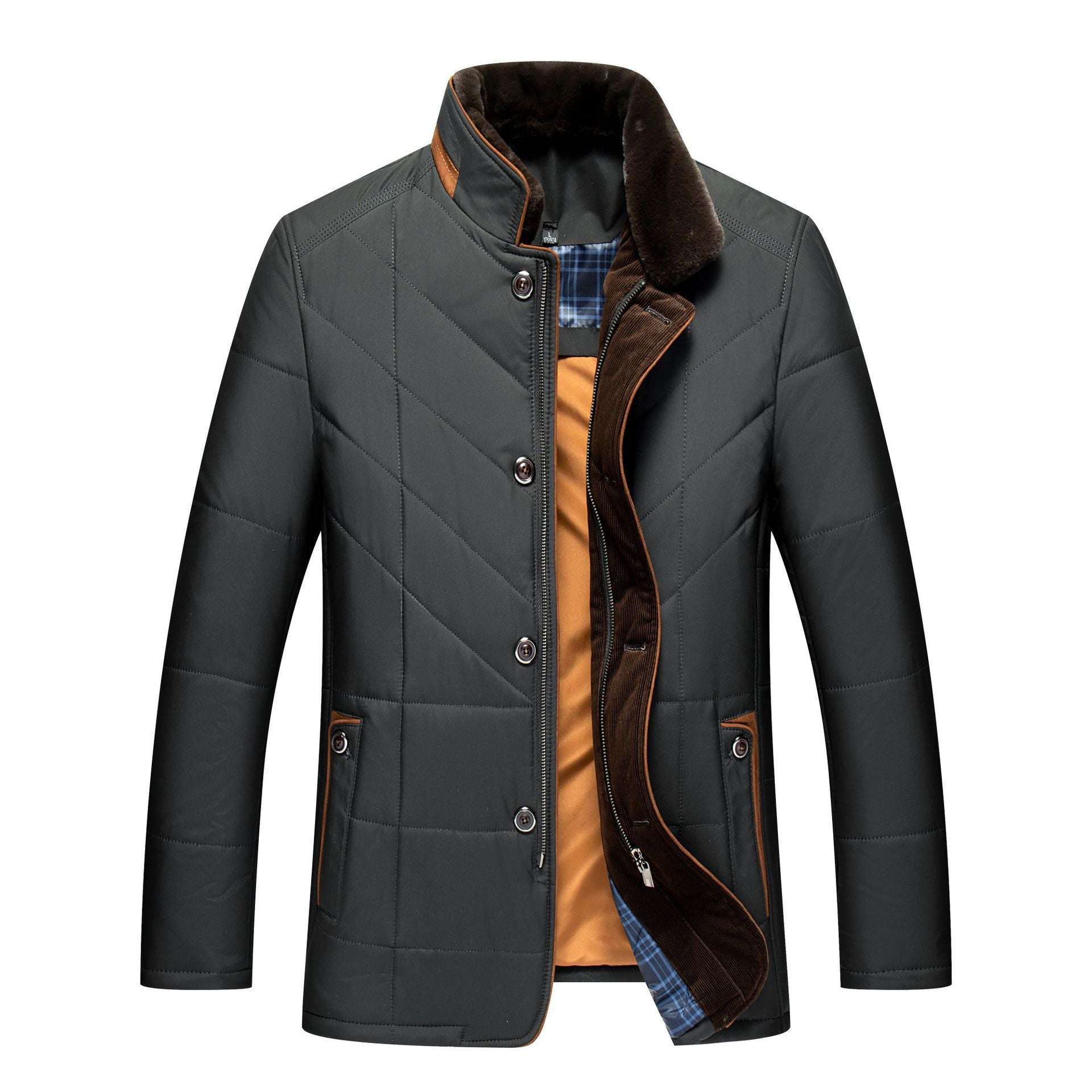Men's Warm Thick Cotton Padded Coat Dad's Warm Leisure Cotton-padded Coat St | Ectron Online