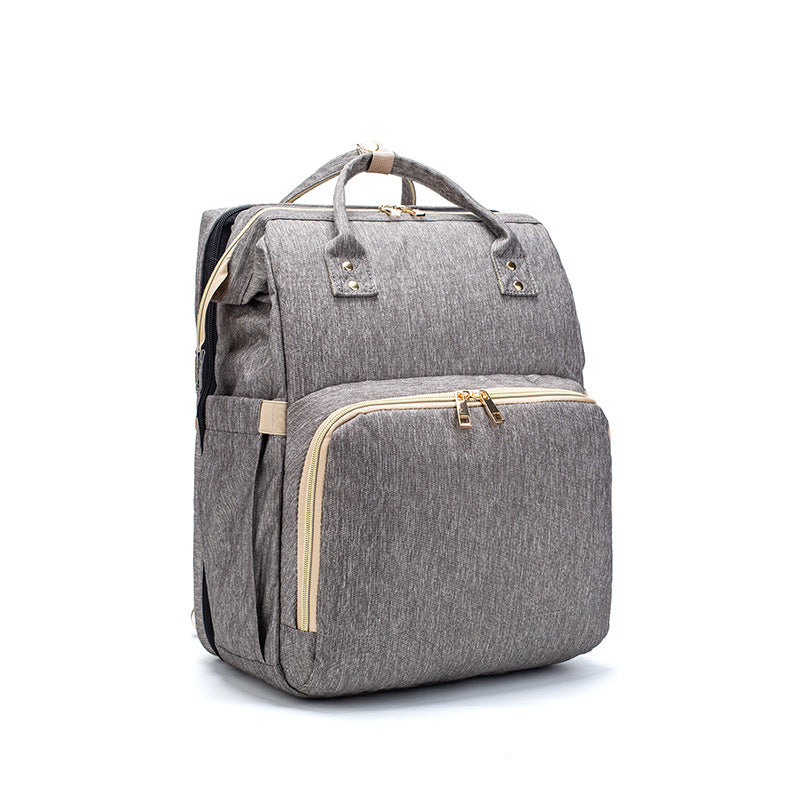 3-in-1 Diaper Bag Backpack with Folding Baby Bed & USB Charging Port USB Charging Version Mommy Bed Backpack | Ectron Online