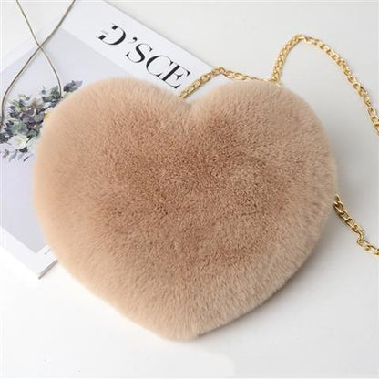 Women's Plush Heart Love Bag - Valentine's Day Chain Shoulder Bag Love Bags For Women Plush Chain Shoulder | Ectron Online