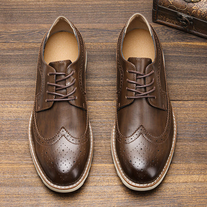 Men's Ultra-light Brogue Casual Retro Spring And Summer Comfortable Leather Sneakers