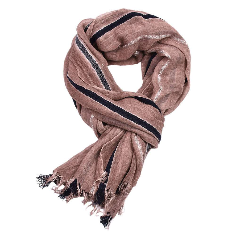 Men's Retro Gentleman Striped Scarf Men's Retro Gentleman Gold Thread Stripe | Ectron Online