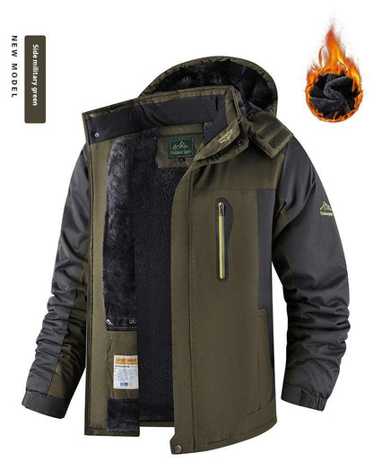 Fleece-lined Thick Jacket Men's Winter Mid-length Cotton-padded Coat