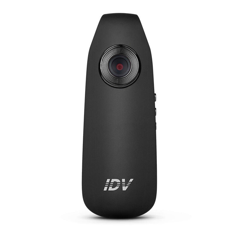 Black camera with 'IDV' branding on a white background