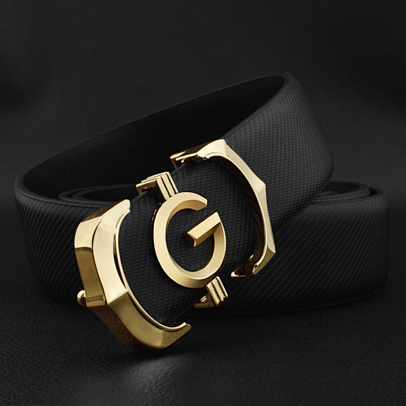 {{ brand }} Men's Leather Belts - All Styles&nbsp; 2 Gold logo - Men's Belts