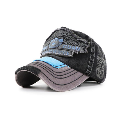 Men's Vintage Washed Baseball Cap - Distressed Sun Protection Hat Wash and make old sun protection basebal | Ectron Online