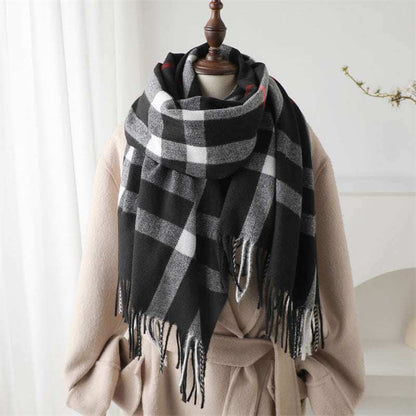 Cashmere-like Plaid Warm Shawl Scarf Unisex All-matching