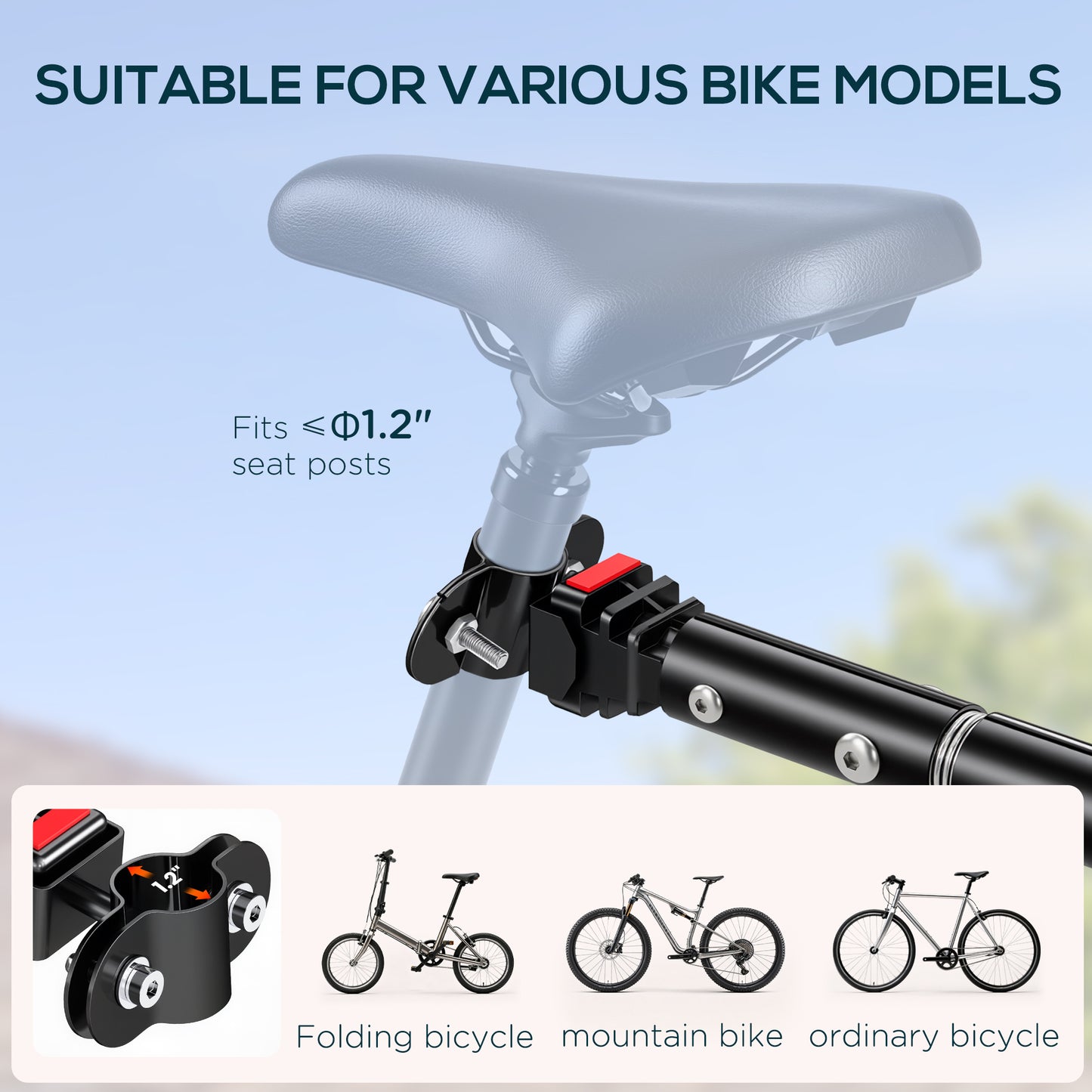 Bicycle Cargo Trailer with Removable Box & Waterproof Cover - Black