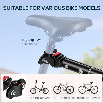 Seat-post mounting bracket for bicycle cargo trailer, fits various bike models
