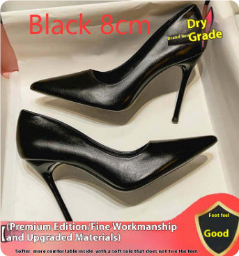 Women's Black Soft Leather Heels - Stiletto & Pointed Toe Women's Black Soft Leather High Heels St | Ectron Online