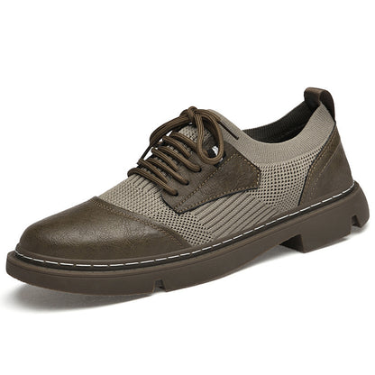 Casual Flying Woven Leather Shoes