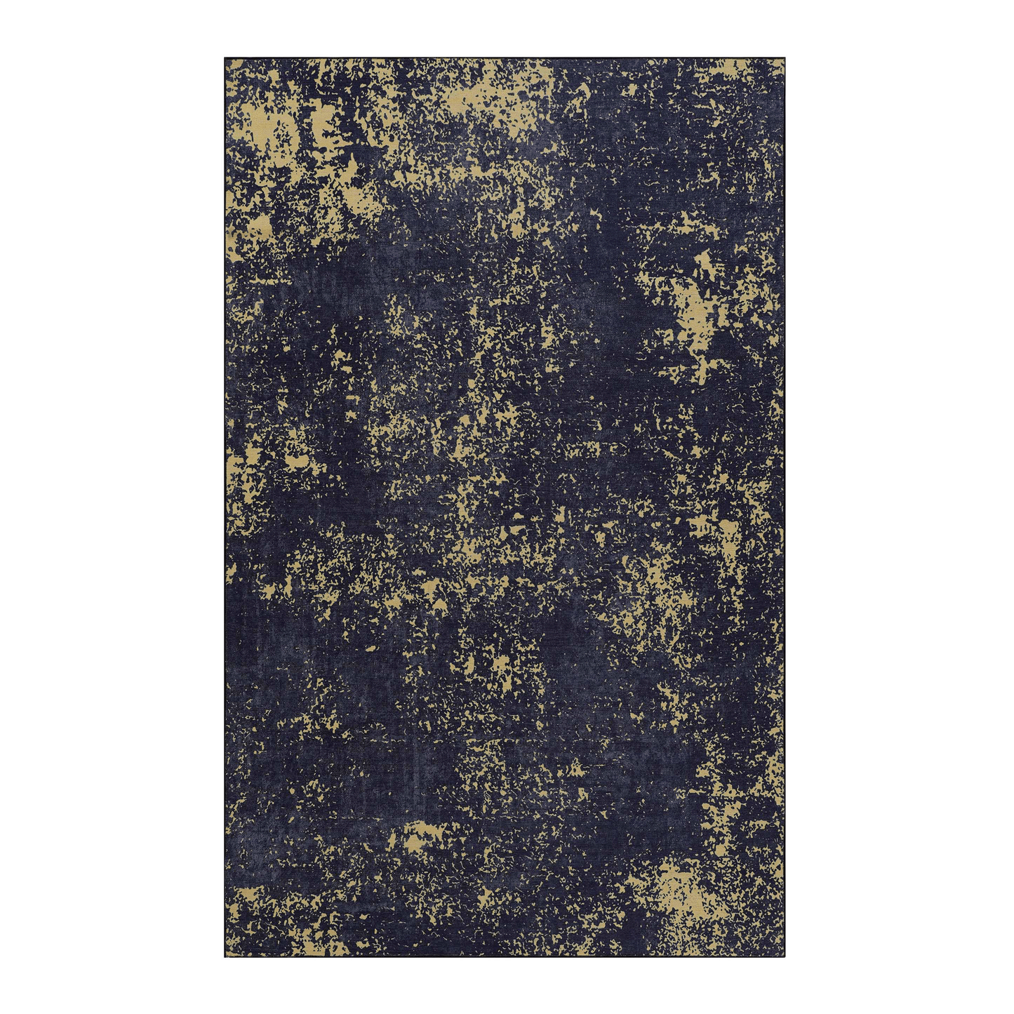 Maval Black & Gold Washable Doormat - 2x3 Small Entryway Rug