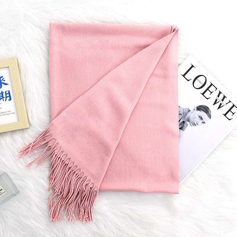 Luxurious Warm Tassel Scarf - Cashmere-Feel Meeting Accessory Annual Meeting Warm Cashmere Tassel Scar | Ectron Online