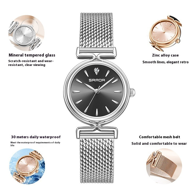 Women's Retro Mesh Strap Watch - All-Matching Women's Retro Mesh Strap Watch Outdoor A | Ectron Online