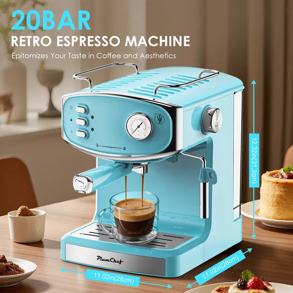 20 Bar Espresso Machine for Home | Professional Maker with Milk Frother