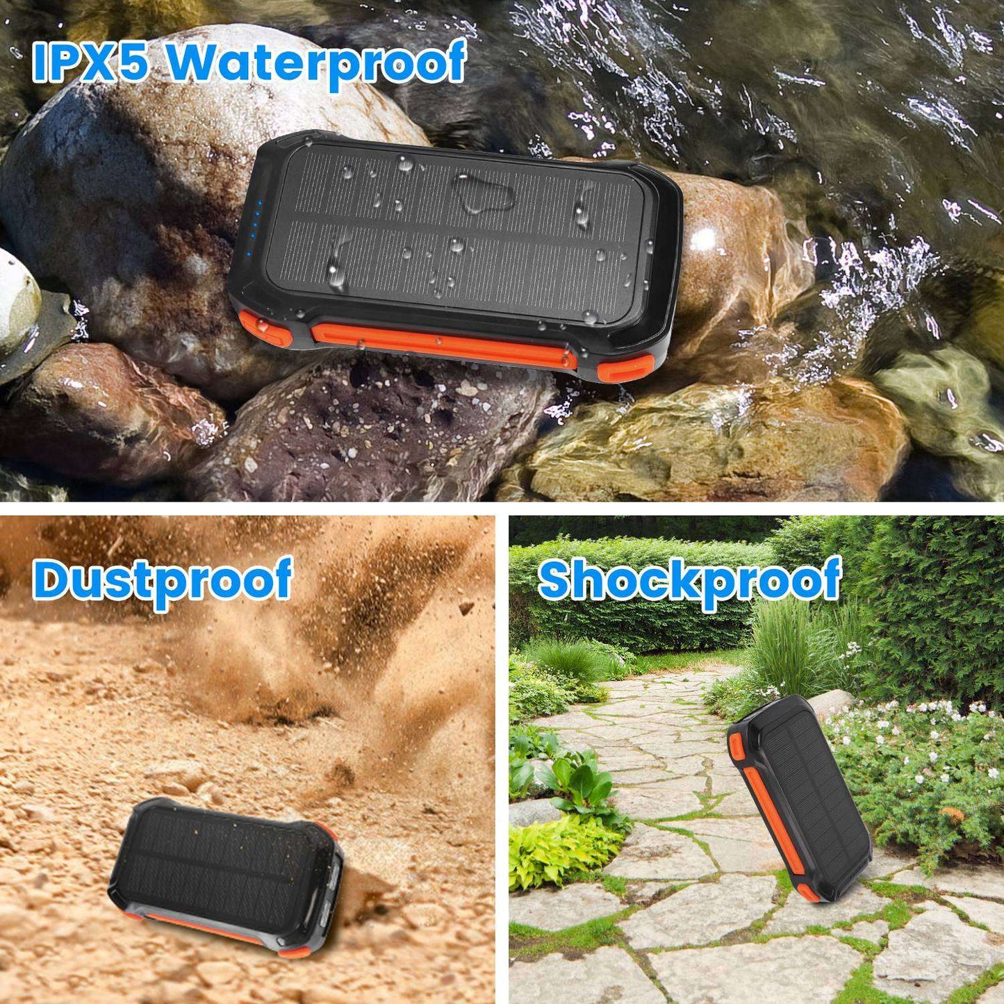 49800mAh Solar Power Bank | 22.5W Fast Charge & Wireless Charging 1Pc Portable Solar Charger 49800mAh Powe | Ectron Online