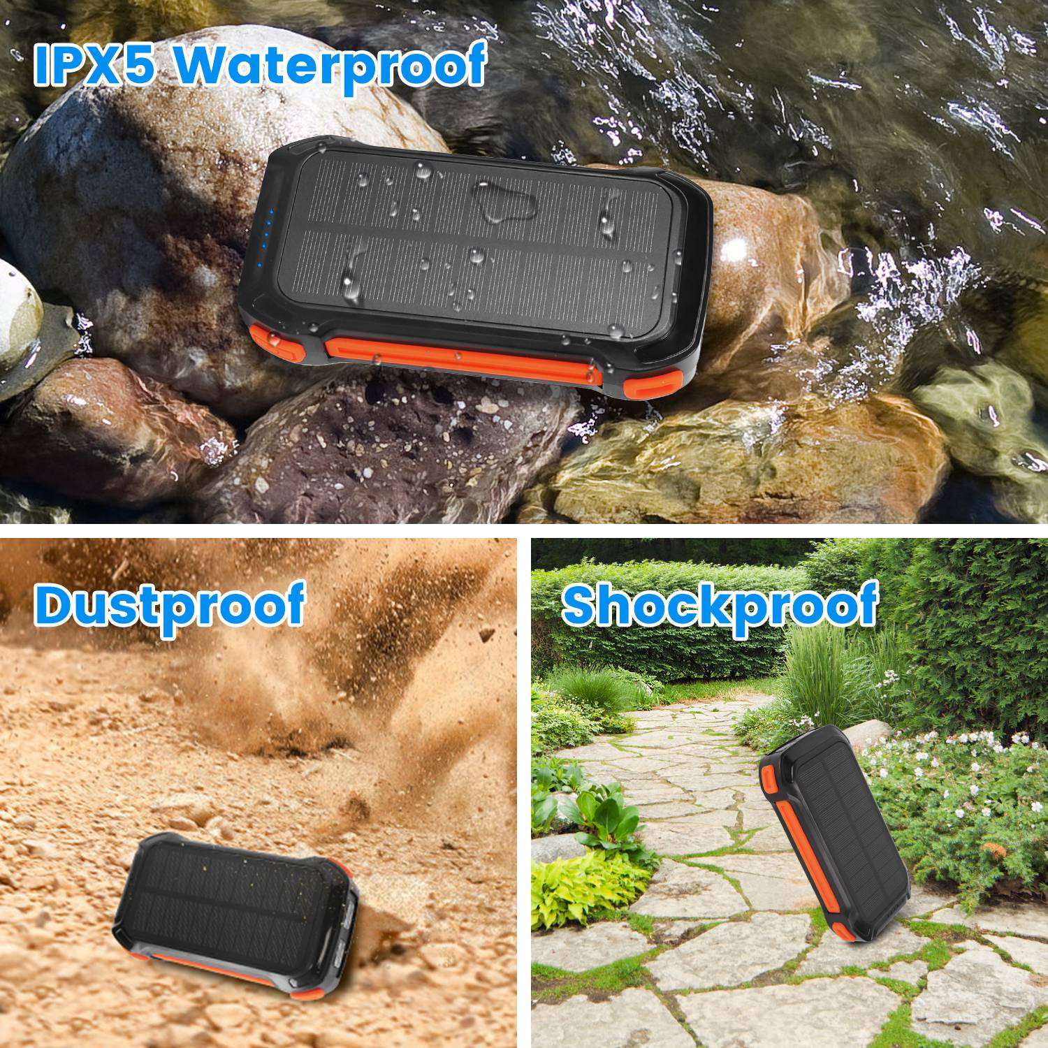 49800mAh Solar Power Bank | 22.5W Fast Charge & Wireless Charging 1Pc Portable Solar Charger 49800mAh Powe | Ectron Online