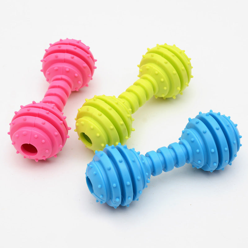 Rubber Barbell Pet Toy – Durable & Fun Chew Toy for Dogs TPR Rubber Barbell Pet Toy | Ectron Online