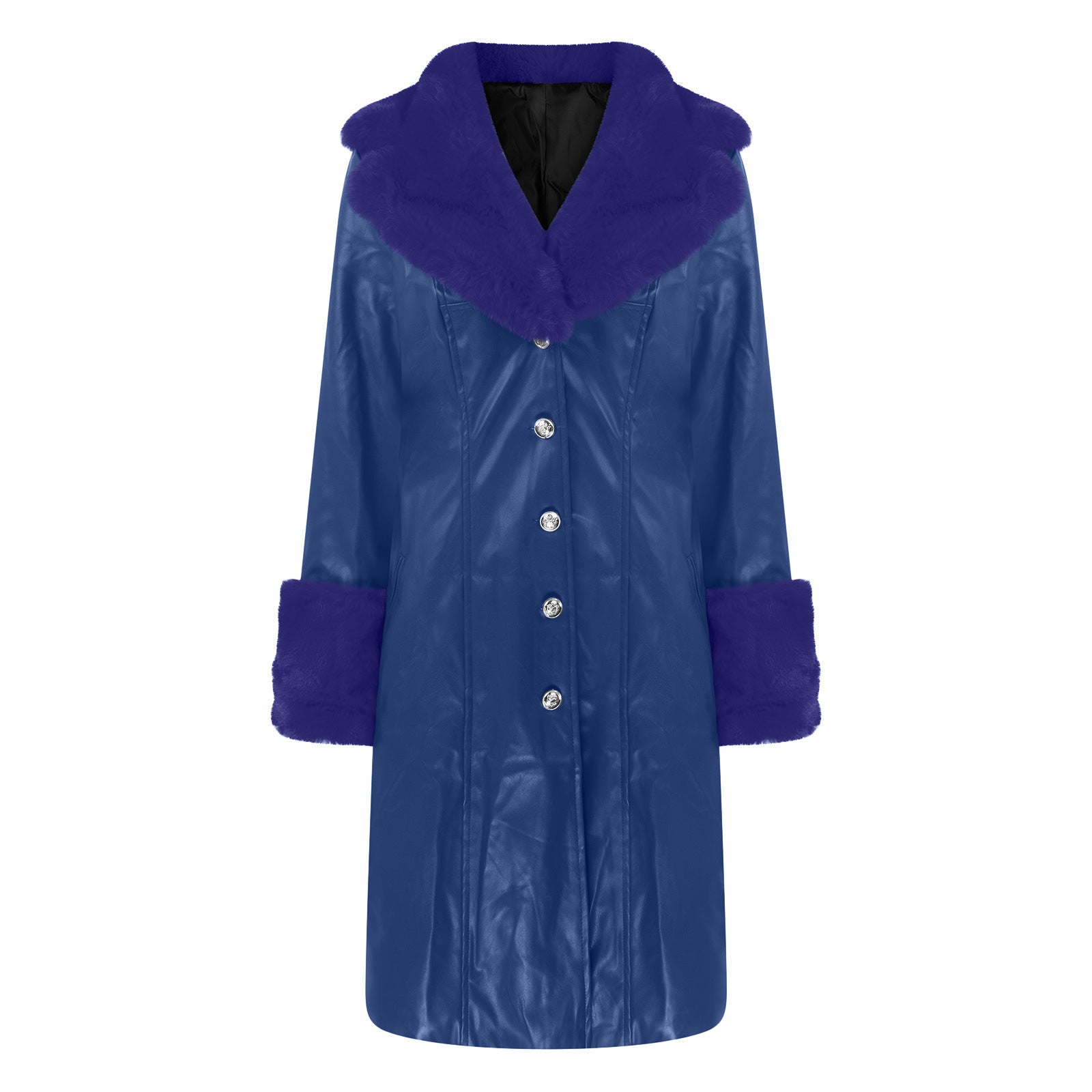 Women's Long PU Leather Coat