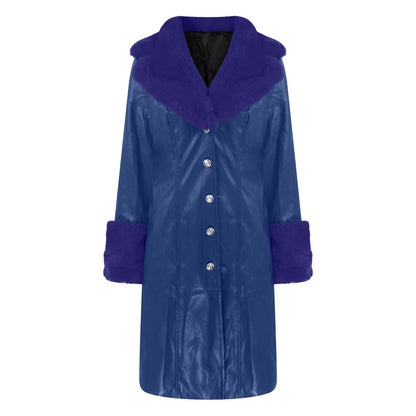 Women's Long PU Leather Coat