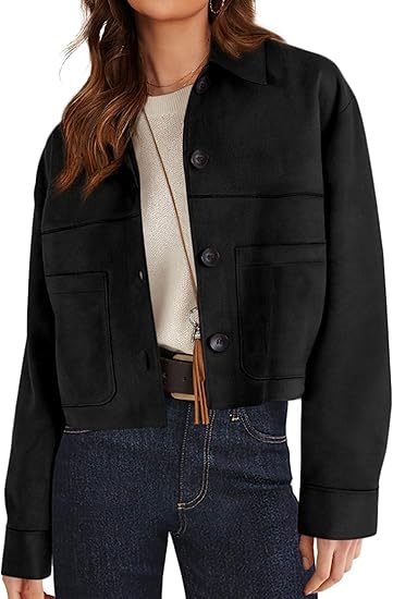 Women's Faux Suede Short Jacket | Casual Lightweight Autumn Coat European And American Style Women Faux S | Ectron Online