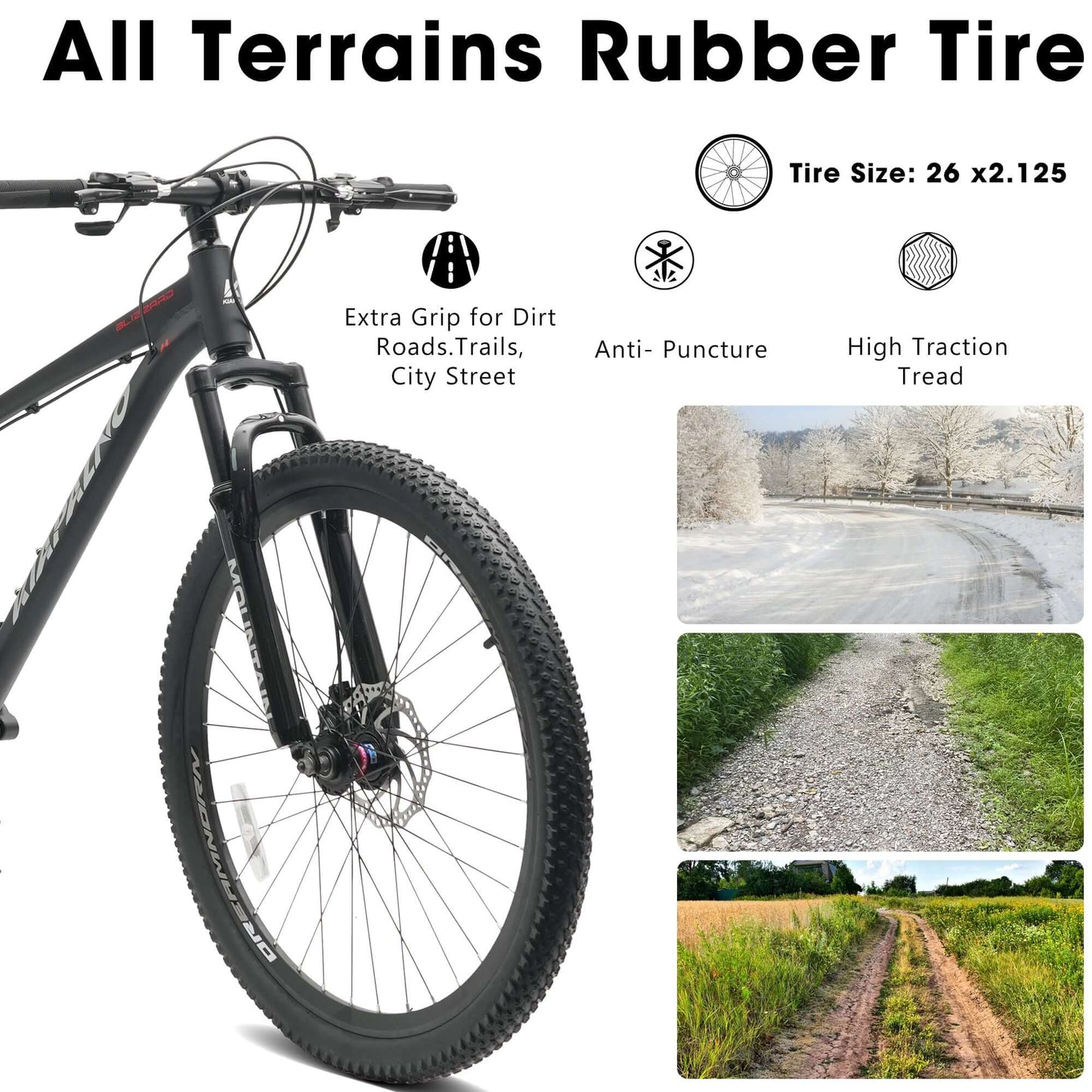 KIAPALNO 26" All-Terrain Mountain Bike - 21-Speed Disc Brake MTB A26317 KIAPALNO 26 Inch All-Terrain Moun | Ectron Online