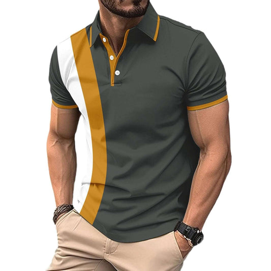 Men’s Colorblock T-Shirt – Business Casual All-Match Style Business Colorblock All-matching T-shirt | Ectron Online