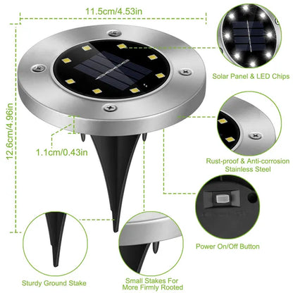 4Pcs Solar Ground Lights Outdoor 4Pcs Solar Powered Ground Light Outdoor | Ectron Online