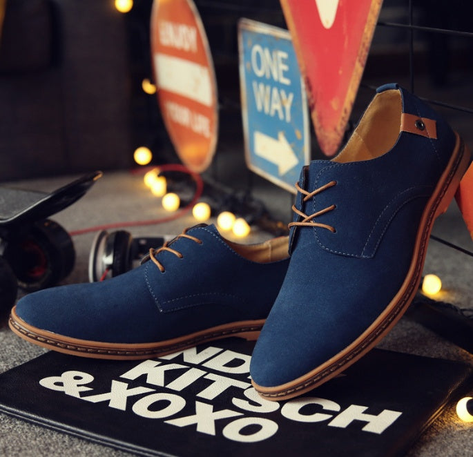 Casual Nubuck Leather Men’s Shoes – Suede Large Size Casual Shoes Nubuck Leather Men's Shoes | Ectron Online