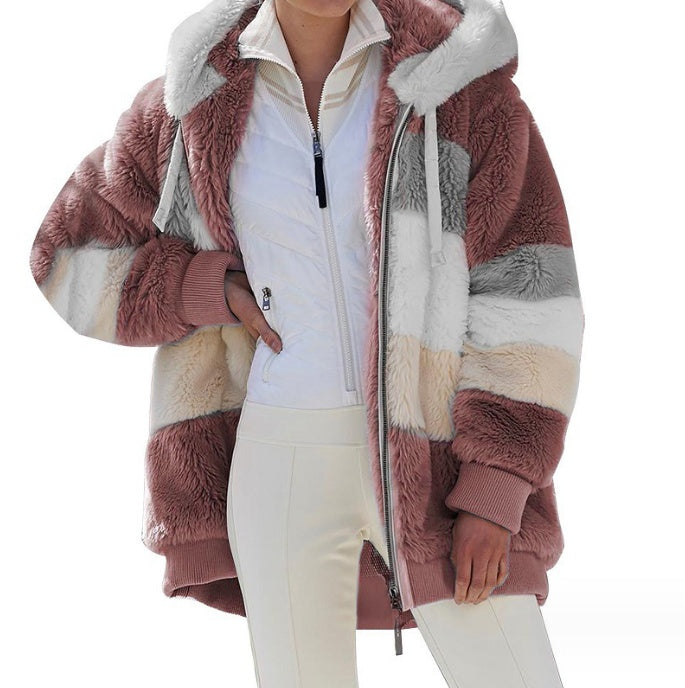 Women's Hooded Plush Jacket Outerwear & Jackets | Ectron Online