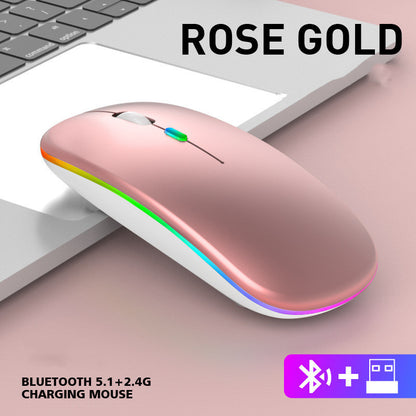 Ultra-thin Wireless Colorful Luminous Charging Mouse