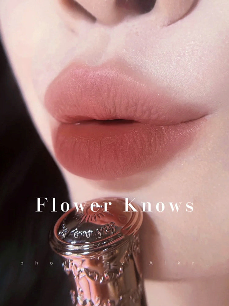 Flower Knows Strawberry Rococo Series Embossed Blush Velvet Matte Lip Glaze