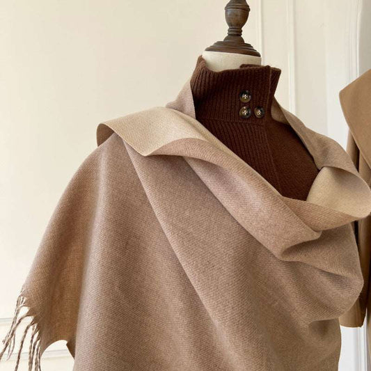 Double-sided Artificial Australian Wool Scarf Shawl