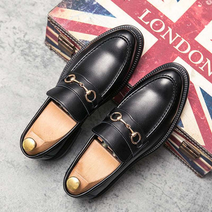 All-match Fashion Pointed Casual Leather Shoes Slip-on