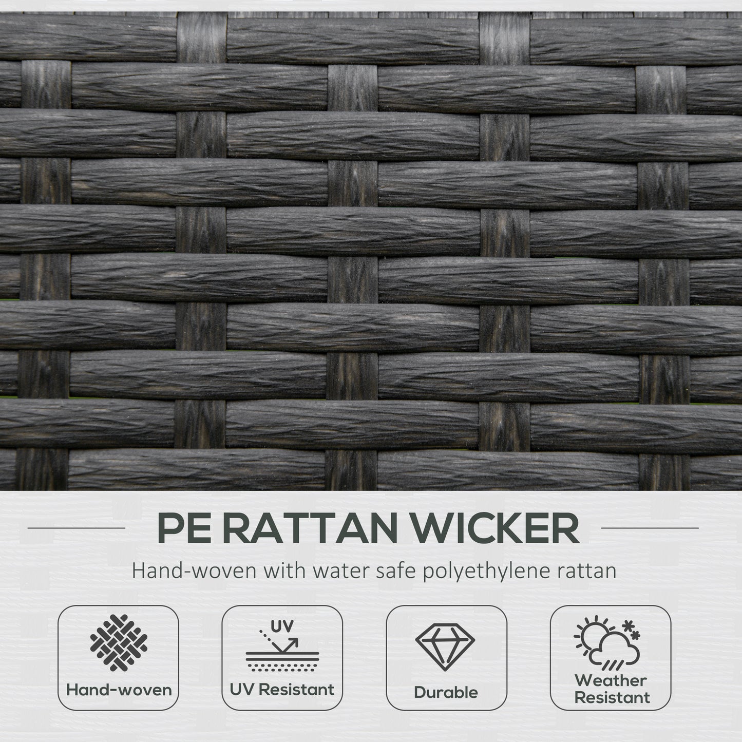 Outdoor Wicker Rocking Chair with Blue Cushions - Aluminum Rocker