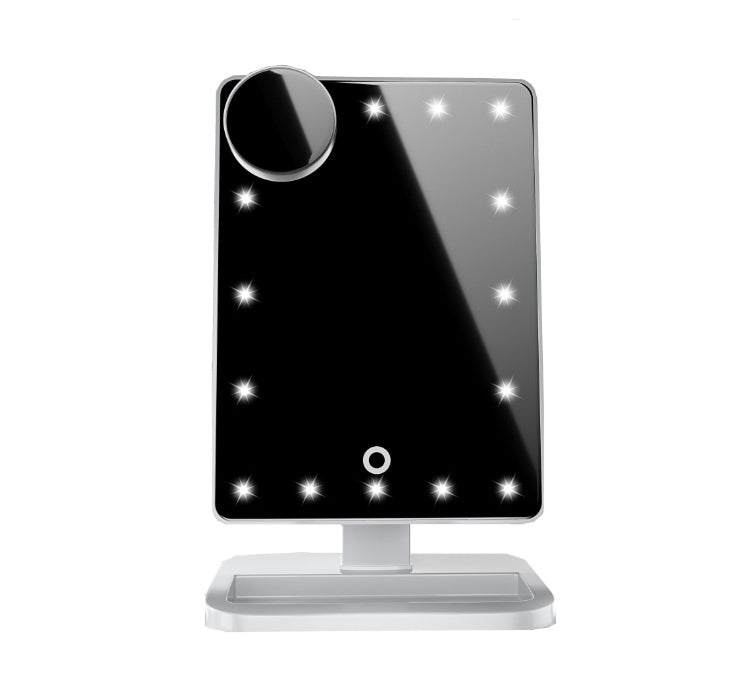 LED Touchscreen Makeup Mirror – 20 Lights, Bluetooth Speaker Touch Screen Makeup Mirror With 20 LED L | Ectron Online
