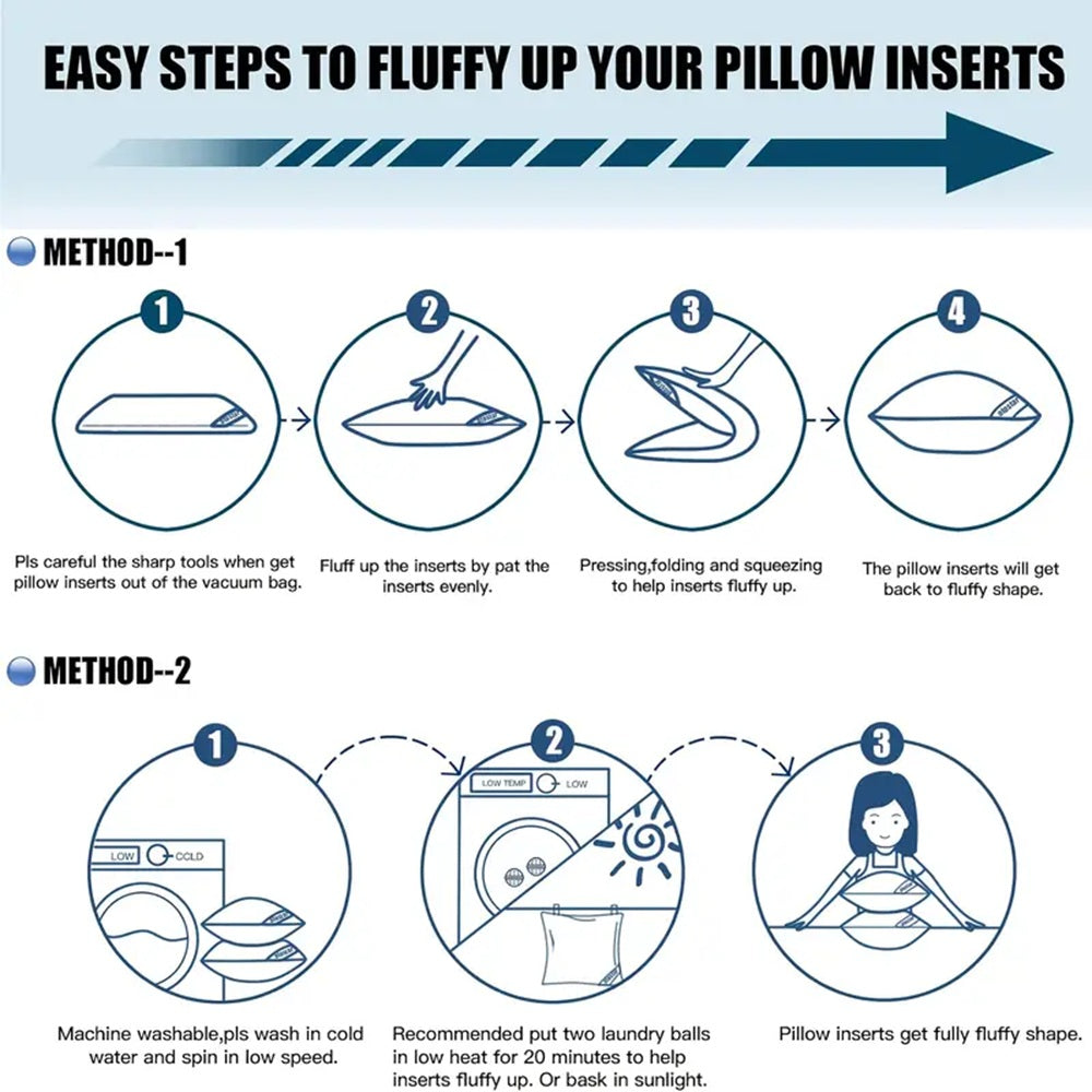 Blue Bed Pillows for Sleeping | Premium Soft & Supportive Set