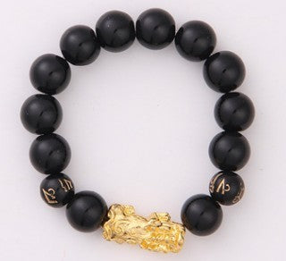 Obsidian Bracelet: 18K Gold, Pearls, Six Brave Words Fine Jewelry | Ectron Online