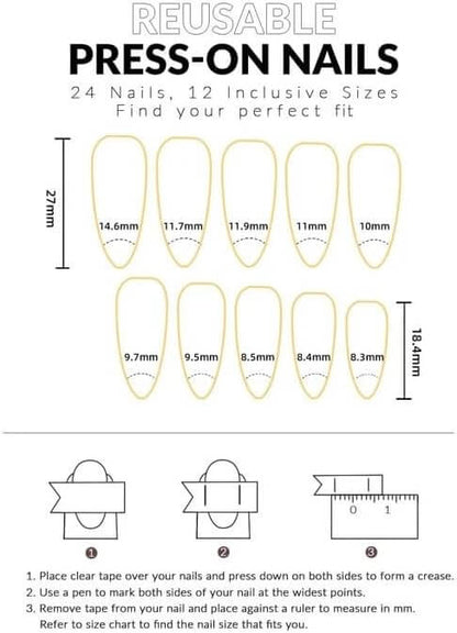 24pcs Halloween Press-On Nails 24 PCS Press On False Nails Short Medium | Ectron Online
